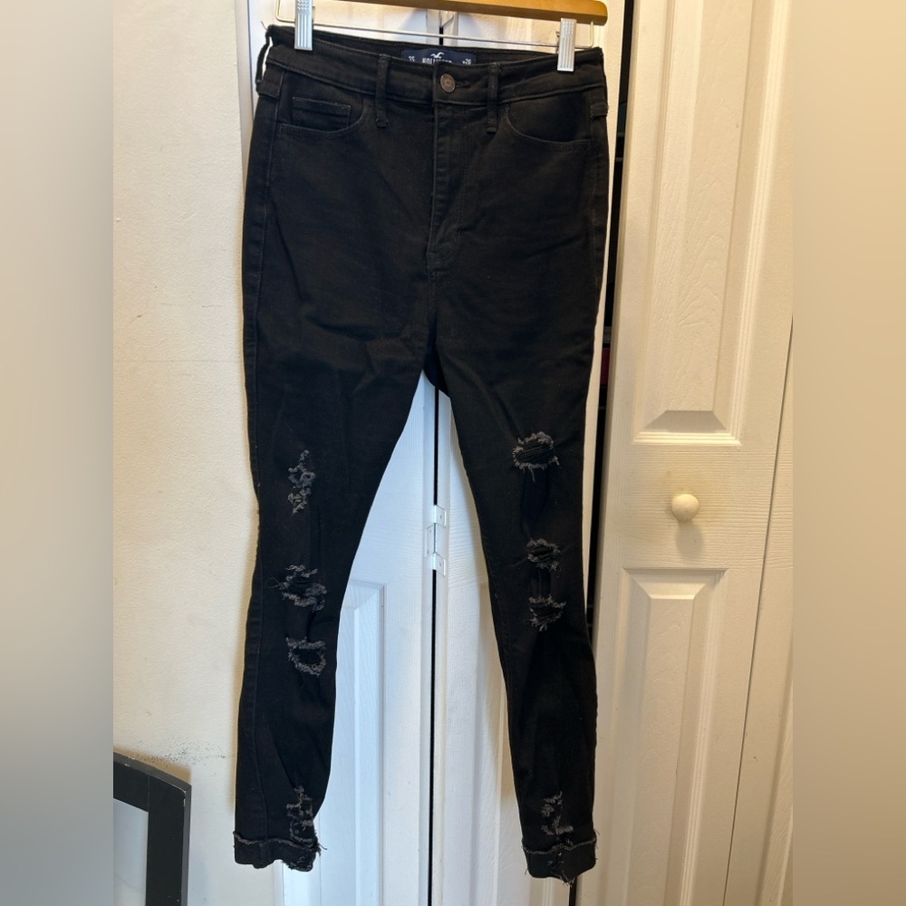 Hollister Curvy Ultra High-Rise Super Skinny Black Jeans W26 L28 3S
